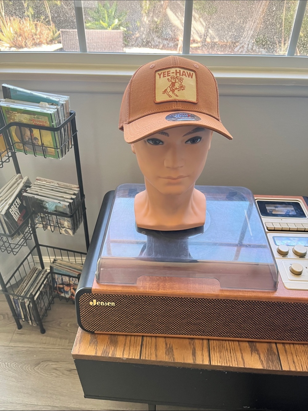 Brown Mesh Trucker Cap with Front Patch